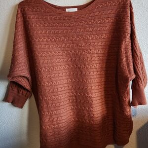 Market & Spruce Textured Knit Top in Rich Rust